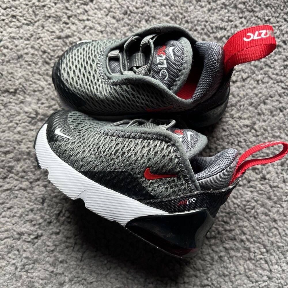 Nike Air Max 270 'Iron Grey University Red' DR7899-001 Kids Size 3C